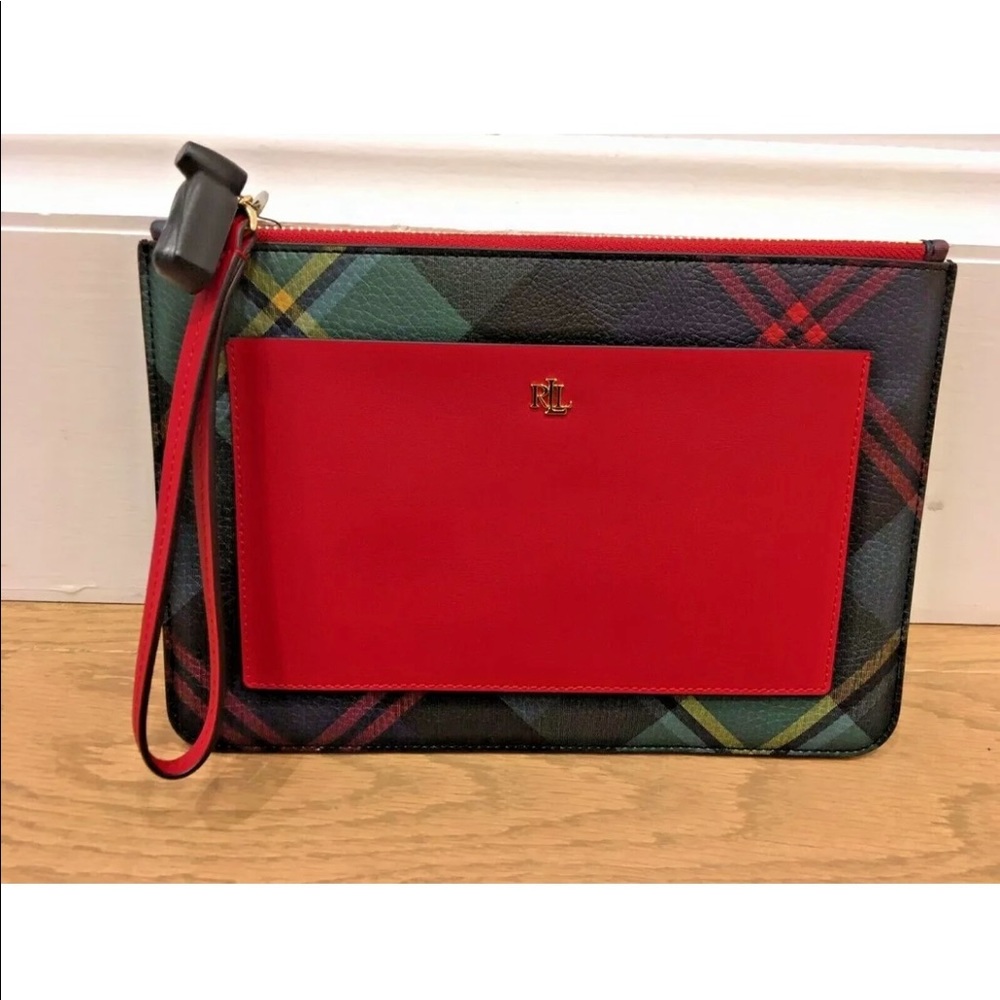 Ralph Lauren Small Clutch Bag TARTAN/RED Limited Edition NWT